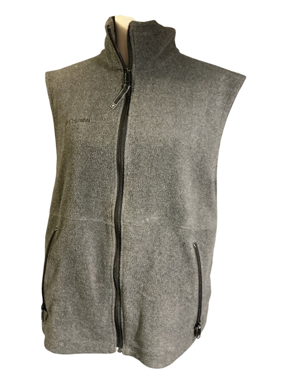 Columbia Men's Charcoal Gray Full-Zip Fleece Vest